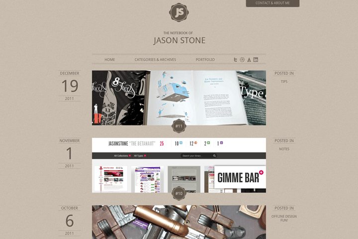 The notebook of Jason Stone website preview